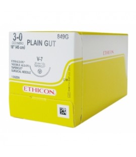 JJ821H Ethicon Plain Gut 4/0 19mm 70cm Absorbable Sutures Box/36